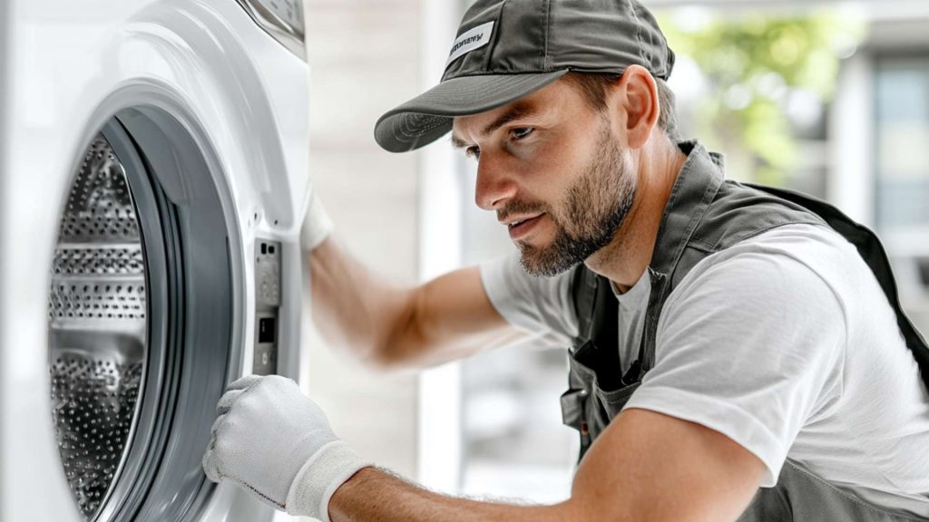 Techniker von Edelweiss HG repariert Waschmaschine in Zürich